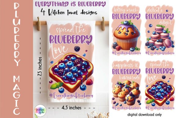 Download Blueberry Kitchen Towels Designs, Baking - Kitchen towels Collection