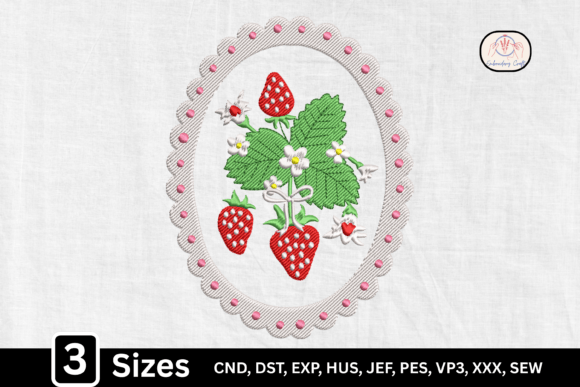Download Floral Strawberry Oval Monogram Frame - Gram Collection