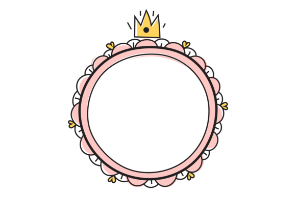 Download Hand Drawn Round Pink Frame with Cute Cr - Drawn Collection