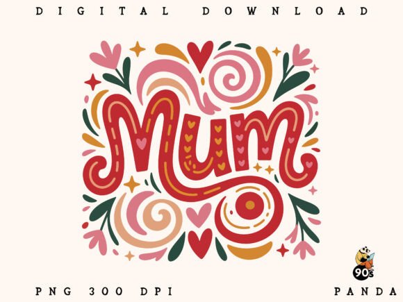 Download Brushstroke Mum, Hand Drawn Mum Design - Drawn Collection