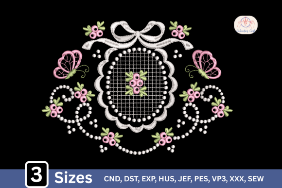Download Vintage Lace Floral Bow Monogram Frame - Gram Collection