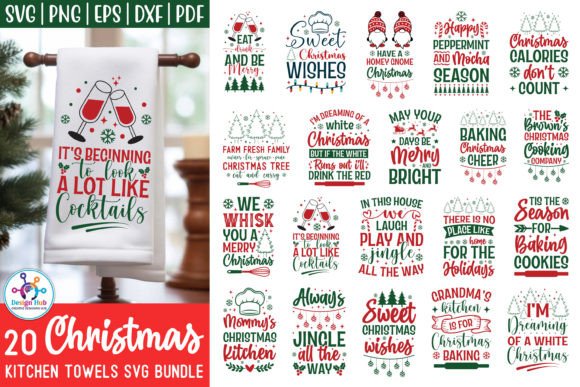 Download Christmas Kitchen Towels SVG Bundle - Kitchen towels Collection