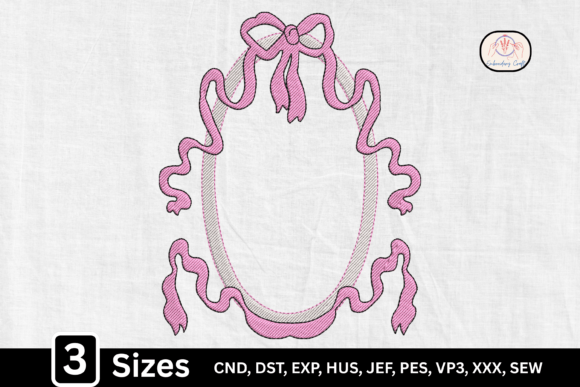 Download Pink Cute Ribbon Monogram Bow Frame - Gram Collection