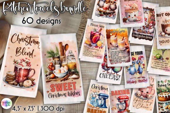 Download Christmas Kitchen Towels Bundle - Kitchen towels Collection