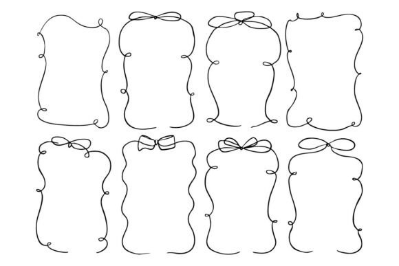 Download Cute Hand Drawn Ribbon Bow Frame Label - Drawn Collection